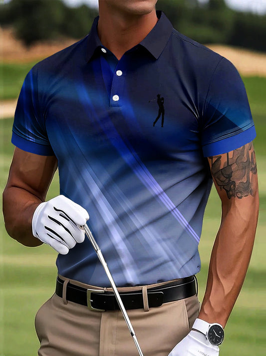 Męska koszulka polo z abstrakcyjną teksturą w stylu Art Print Casual Business