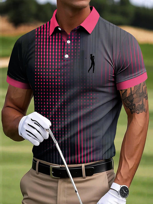 Męska koszulka polo z abstrakcyjną kropką w stylu patchwork Art Print Casual Business Polo