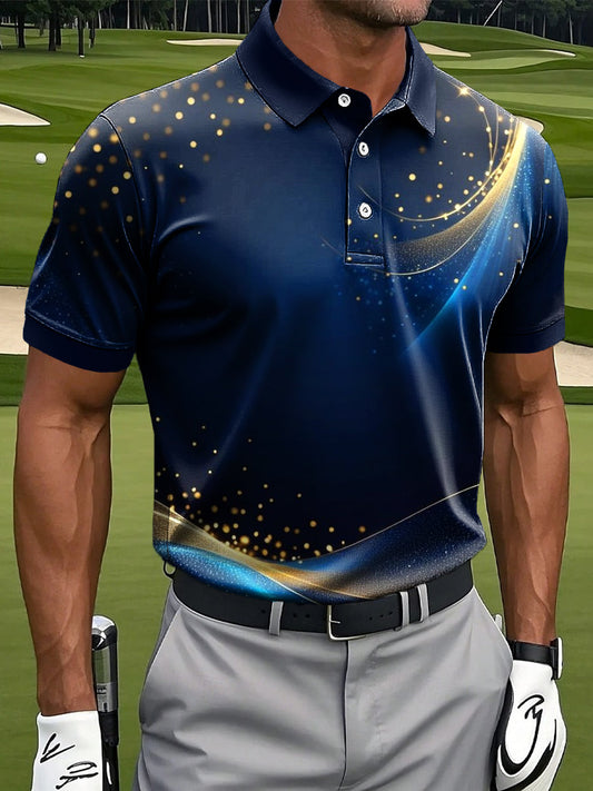 Męska retro abstrakcyjna tekstura gradientowa Art Print Casual Business Polo Shirt