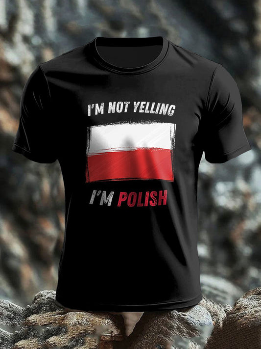 Retro polska flaga klasyczna sztuka drukowana casual T-Shirt