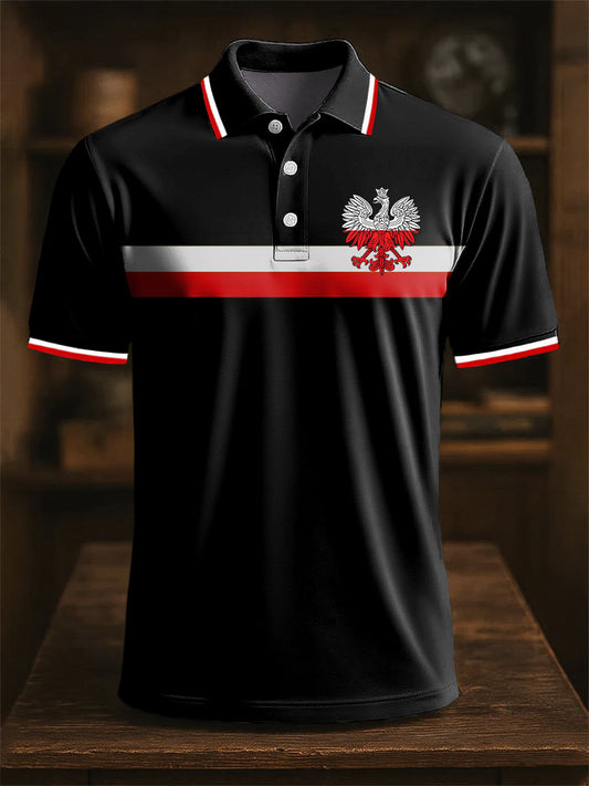 Artystyczna koszulka polo z emblematem Białego Orła