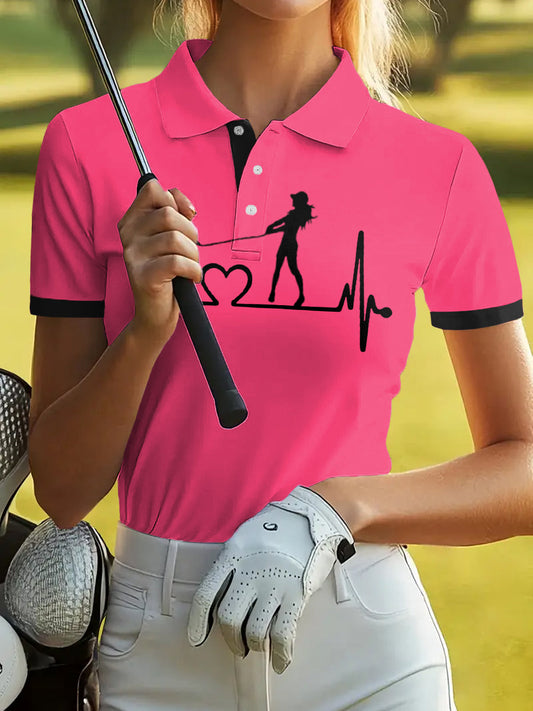 Damska koszulka polo z nadrukiem w stylu vintage