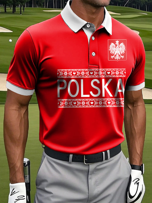 Męska koszulka polo w stylu vintage z polskim orzełem w stylu vintage