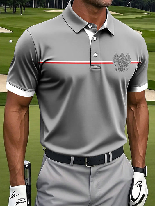 Męska koszulka polo w stylu vintage z polo w stylu vintage w paski w stylu artystycznym