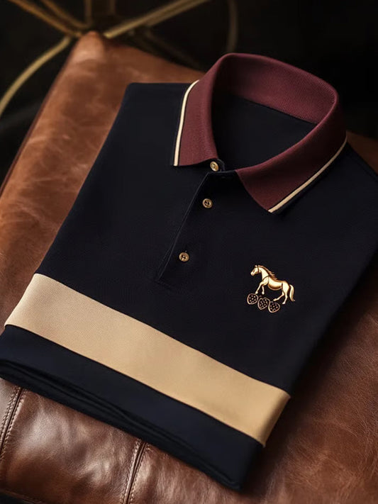 Męska koszulka polo w stylu retro, idealna na wakacje i do pracy