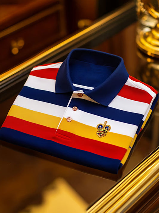 Męska koszulka polo w stylu retro, idealna na wakacje i do pracy