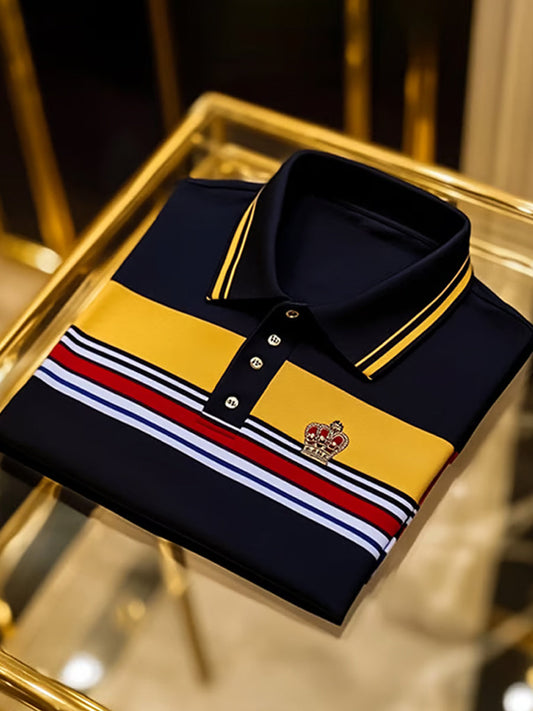 Męska koszulka polo w stylu retro, idealna na wakacje i do pracy