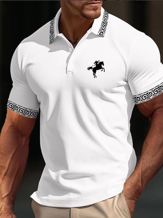 Męska koszulka polo w stylu vintage na święta Biznesowy casual