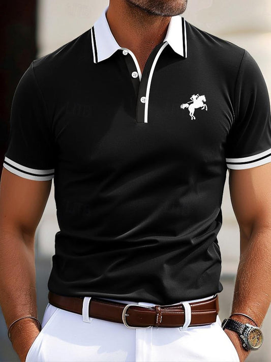 Męska koszulka polo w stylu vintage na święta Biznesowy casual