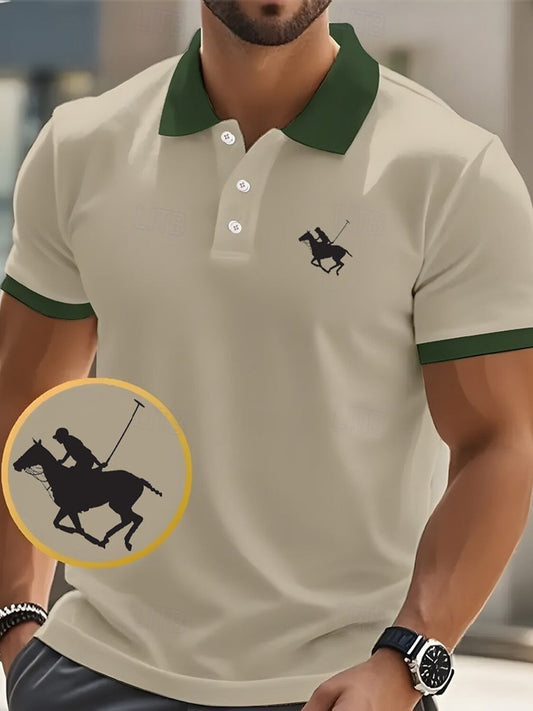 Męska koszulka polo w stylu vintage na święta Biznesowy casual
