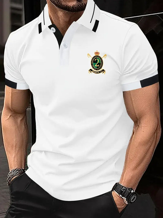 Męska koszulka polo w stylu vintage na święta Biznesowy casual