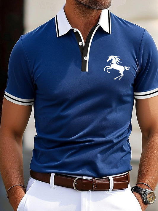 Męska koszulka polo w stylu vintage na święta Biznesowy casual