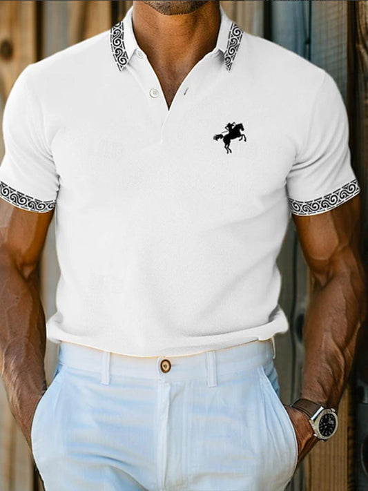 Męska koszulka polo w stylu vintage na święta Biznesowy casual