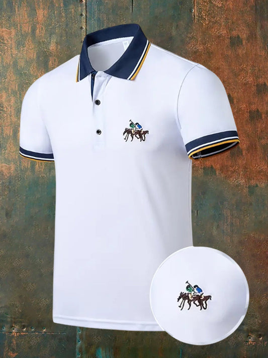 Męska koszulka polo w stylu vintage na święta Biznesowy casualulka polo Vintage Holiday Business Casual