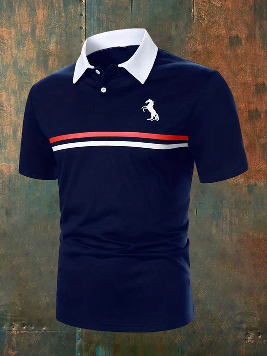 Męska koszulka polo w stylu vintage na święta Biznesowy casualVintage Holiday Business Casual