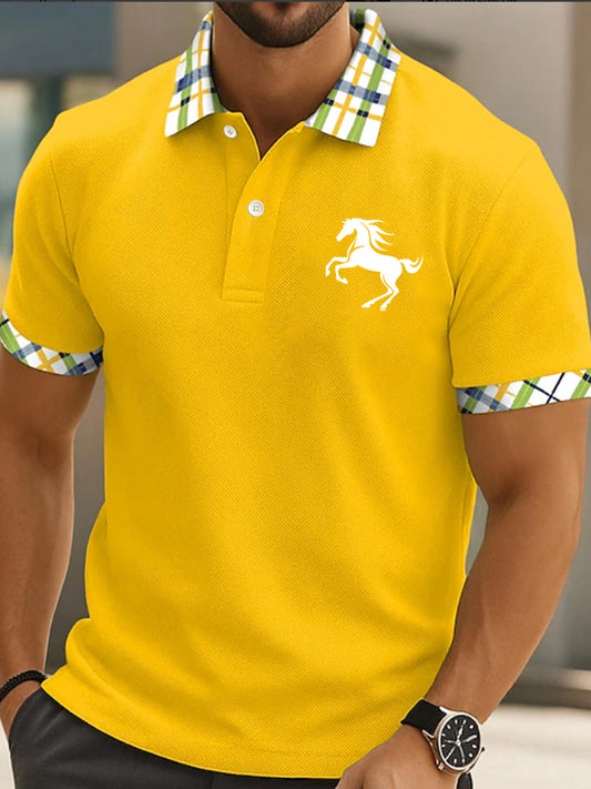 Męska koszulka polo w stylu vintage na święta Biznesowy casual