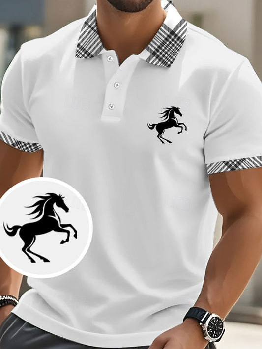 Męska koszulka polo w stylu vintage na święta Biznesowy casual