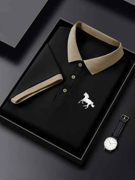 Męska koszulka polo w stylu vintage na święta Biznesowy casual