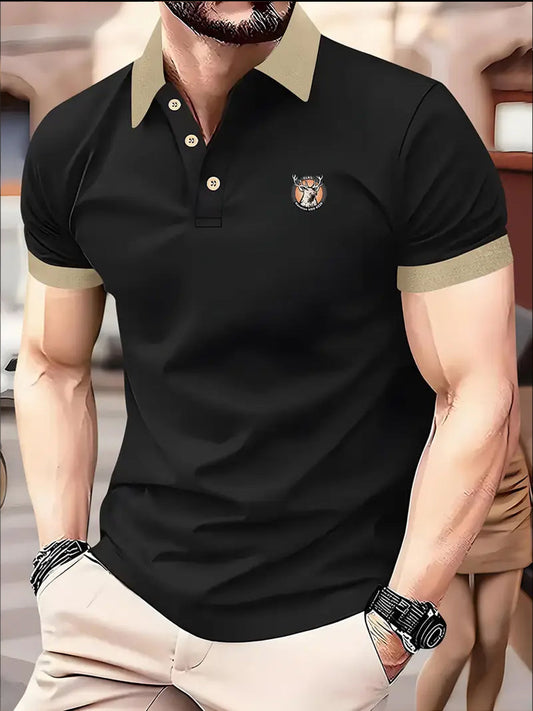 Męska koszulka polo w stylu vintage na święta Biznesowy casual