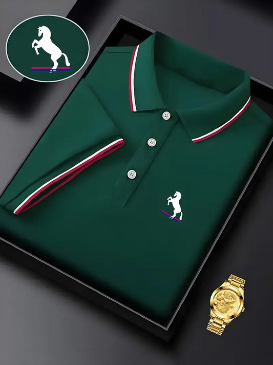 Męska koszulka polo w stylu vintage na święta Biznesowy casual