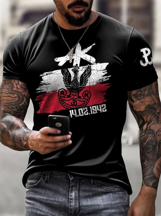 Męska koszulka z nadrukiem w stylu vintage