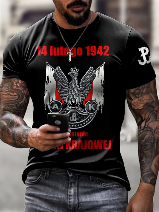 Męska koszulka z nadrukiem flagą sił specjalnych w stylu vintage