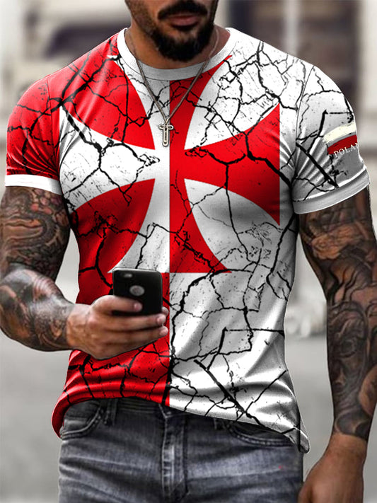 Męska koszulka z nadrukiem retro polskiej kawalerii Totem Casual