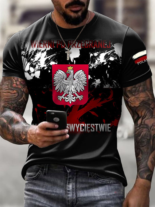 Męska koszulka z nadrukiem w stylu vintage