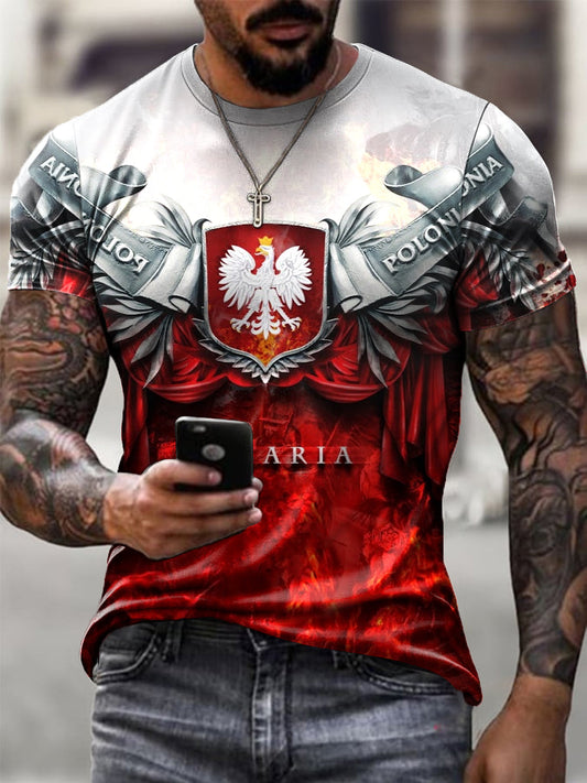 Męska koszulka z motywem kawalerii w stylu vintage