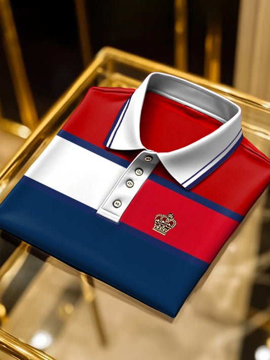 Retro geometryczna artystyczna koszulka polo z krótkim rękawem