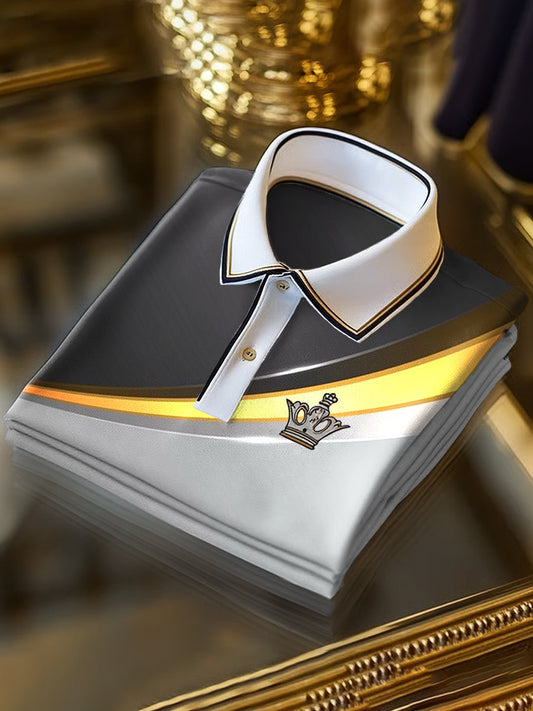 Klasyczna kolorowa linia artystyczna z nadrukiem biznesowa koszulka POLO z krótkim rękawem