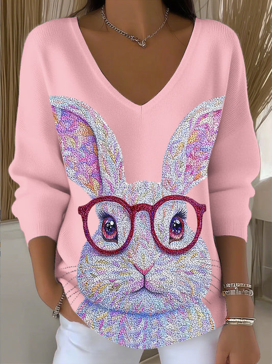 Damski uroczy top z dekoltem w szpic królik