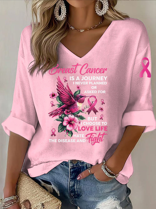 Damska koszulka z długim rękawem Koliber Kwiatowy Casual