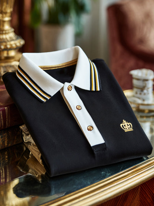 Retro Classic Royal Crest Business Koszulka polo z krótkim rękawem