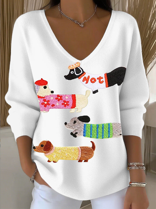 Damski uroczy jamnik z dekoltem w szpic