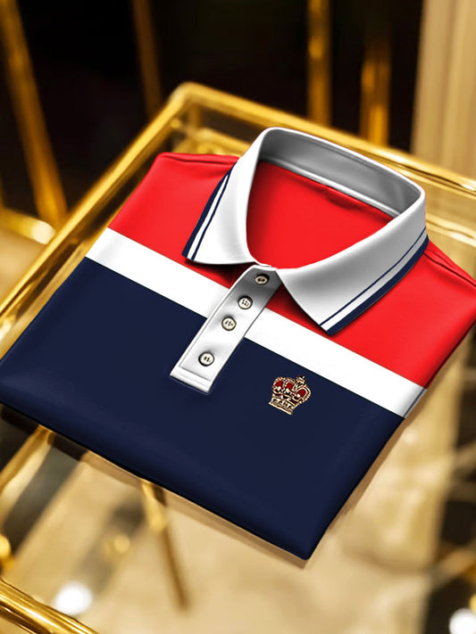 Męska koszulka polo w paski Classic Business z krótkim rękawem