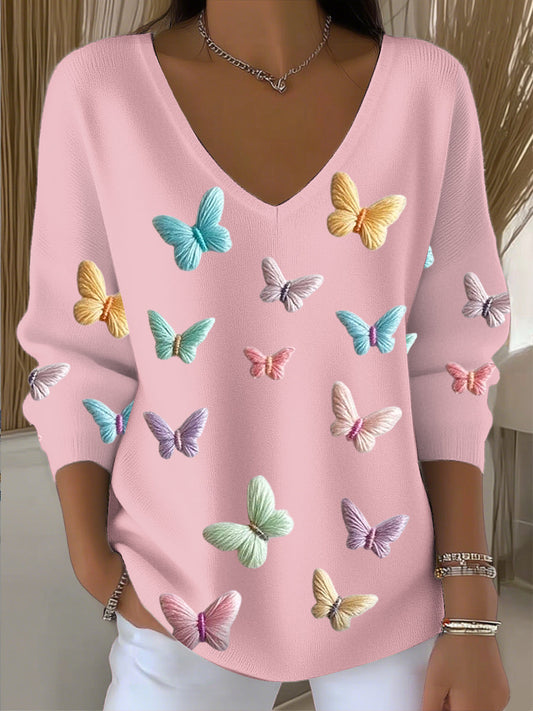 Damski kolorowy motyl z dekoltem w szpic