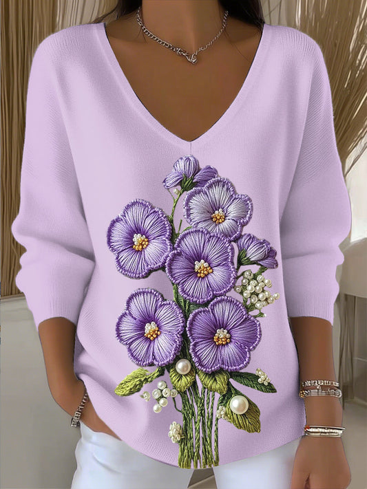 Damski romantyczny top z kwiatowym dekoltem w szpic