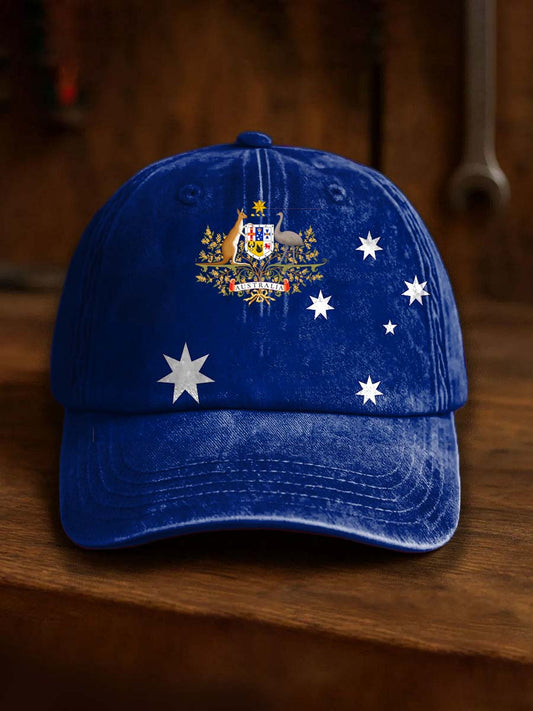 Vintage odznaka australijska flaga Kapelusze z nadrukiem