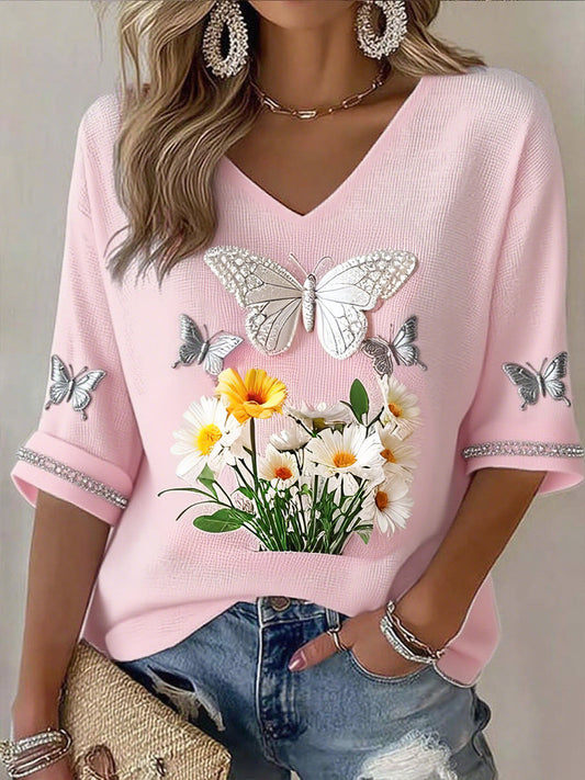 Damska wstążka z rakiem piersi z nadrukiem bawełnianym top