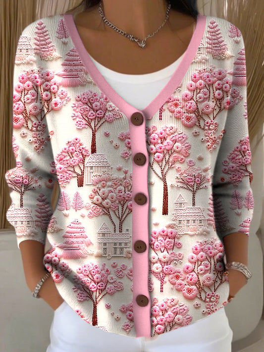 Damski sweter z dzianiny „ Noś różowy w październiku”