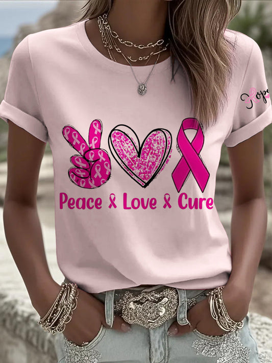 Damska różowa koszula z nadrukiem na co dzień z krótkim rękawem