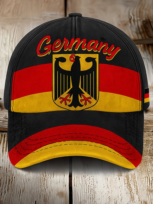 Retro Niemcy Flaga Orzeł z nadrukiem Vintage Retro Unisex Resort Czapka baseballowa
