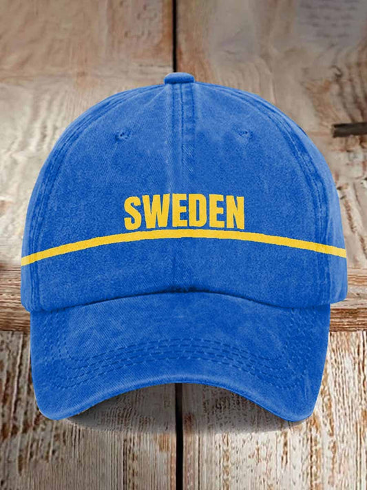 Herrretro Svenskt Tematryckt Casual Keps