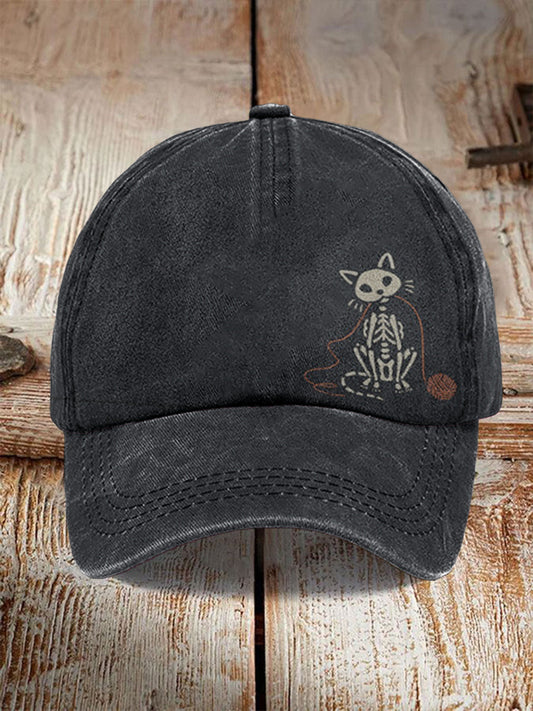 Kapelusz z nadrukiem dla kota na Halloween dla obu płci