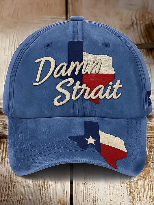 Retro Damn Strait Muzyka country Texas Western Printed Vintage Retro Unisex Resort Czapka baseballowa