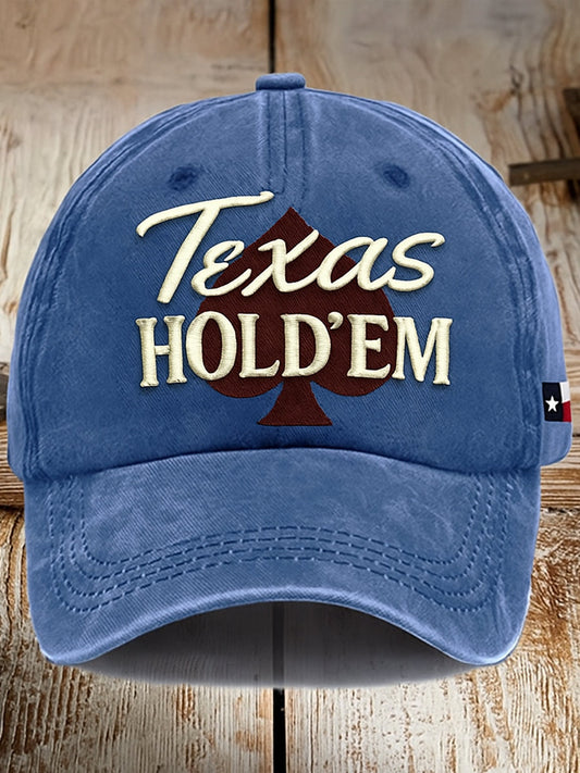 Retro Texas Hold'em Poker z nadrukiem Vintage Retro Unisex Resort Czapka baseballowa