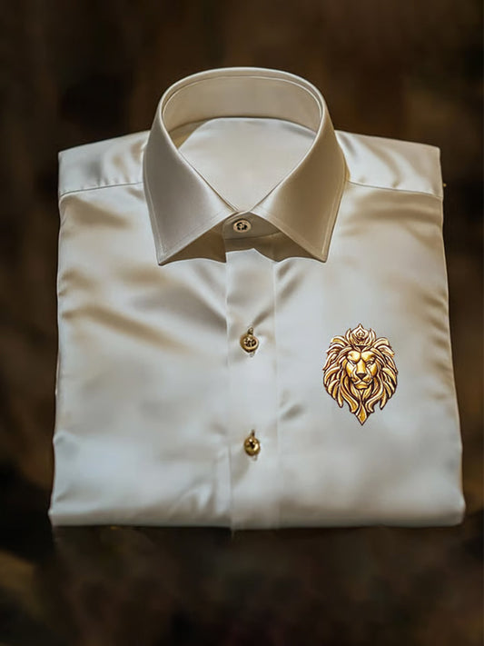 Męska biznesowa luksusowa koszula z długim rękawem w stylu biznesowym