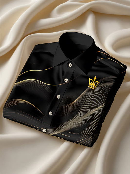 Męska biznesowa luksusowa koszula z długim rękawem w stylu biznesowym