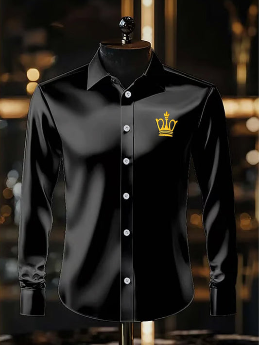 Męska biznesowa luksusowa koszula z długim rękawem w stylu biznesowym